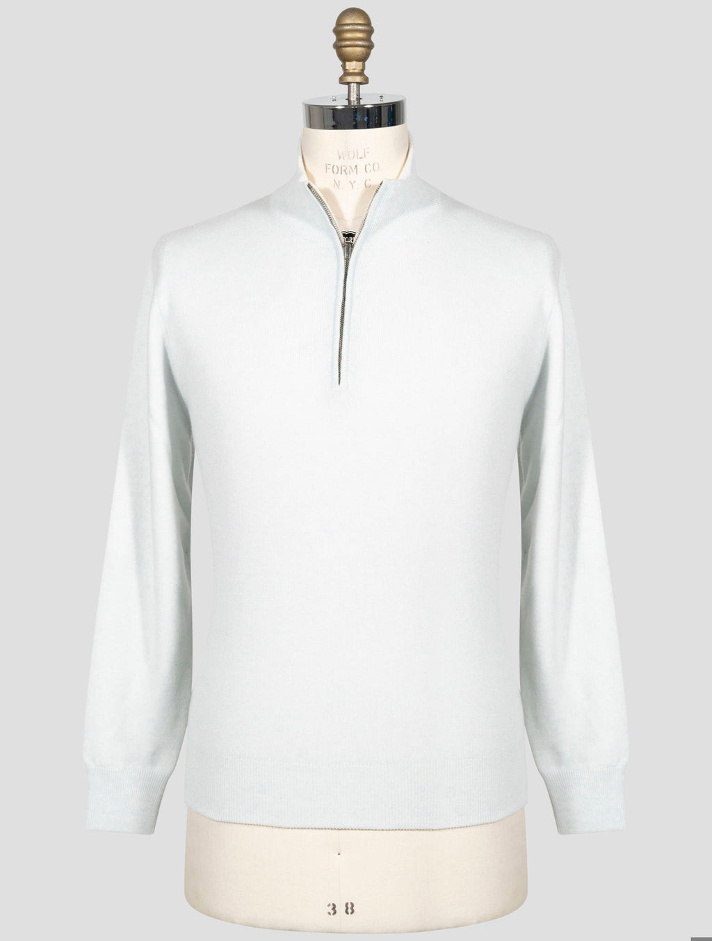 Fioroni Light Blue Cashmere Sweater Half Zip