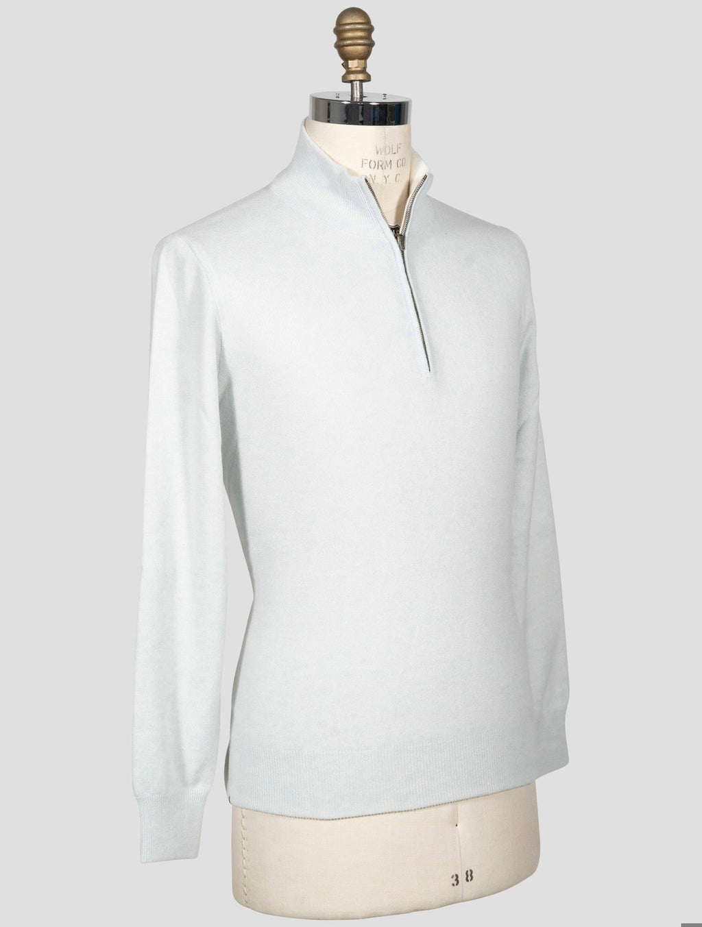 Fioroni Fioroni Light Blue Cashmere Sweater Half Zip Light Blue 001