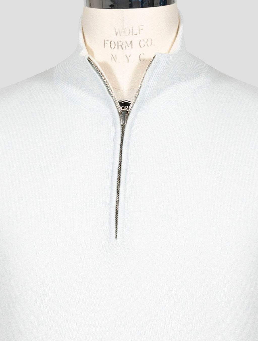 Fioroni Light Blue Cashmere Sweater Half Zip