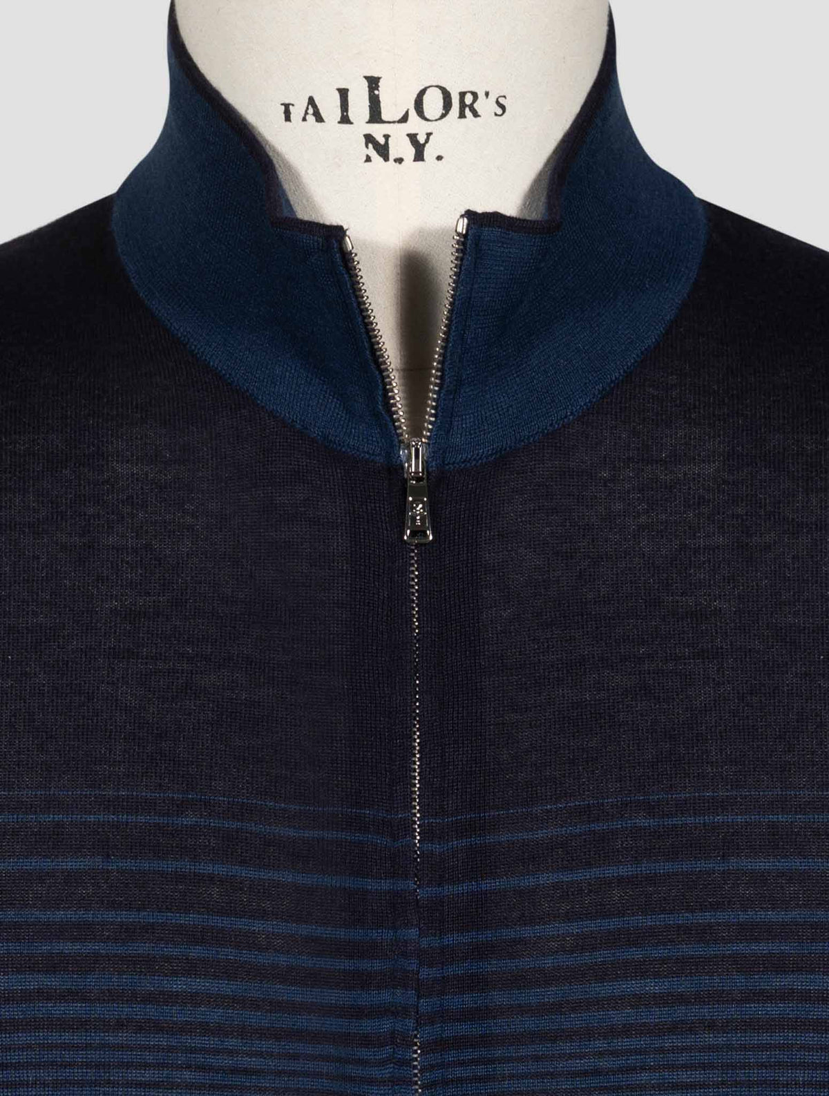 Fioroni Blue Cashmere Silk Sweater Full Zip