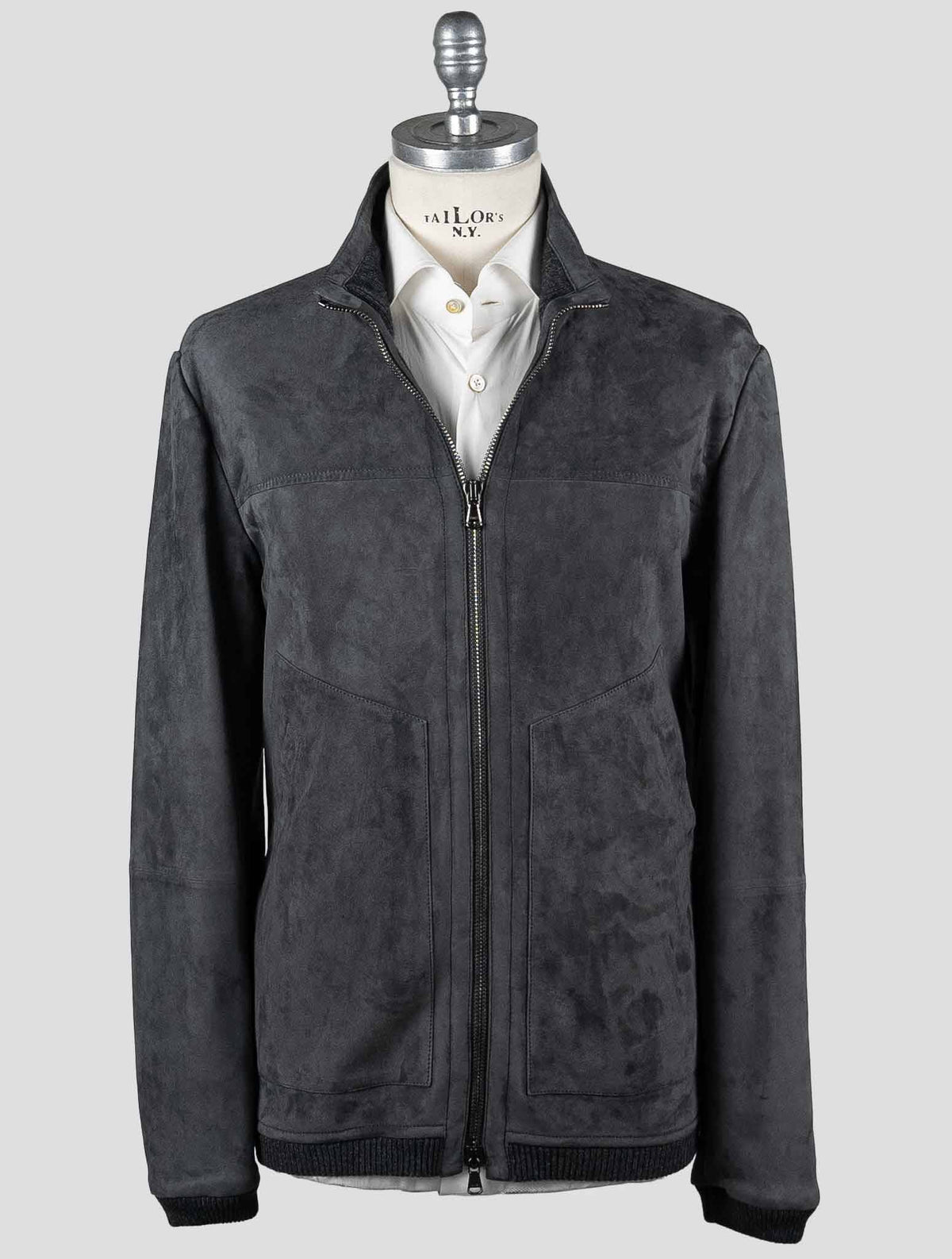 Fioroni Fioroni Gray Leather Suede Coat Gray 000