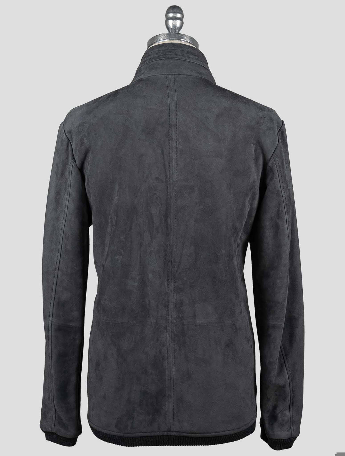 Fioroni Gray Leather Suede Coat