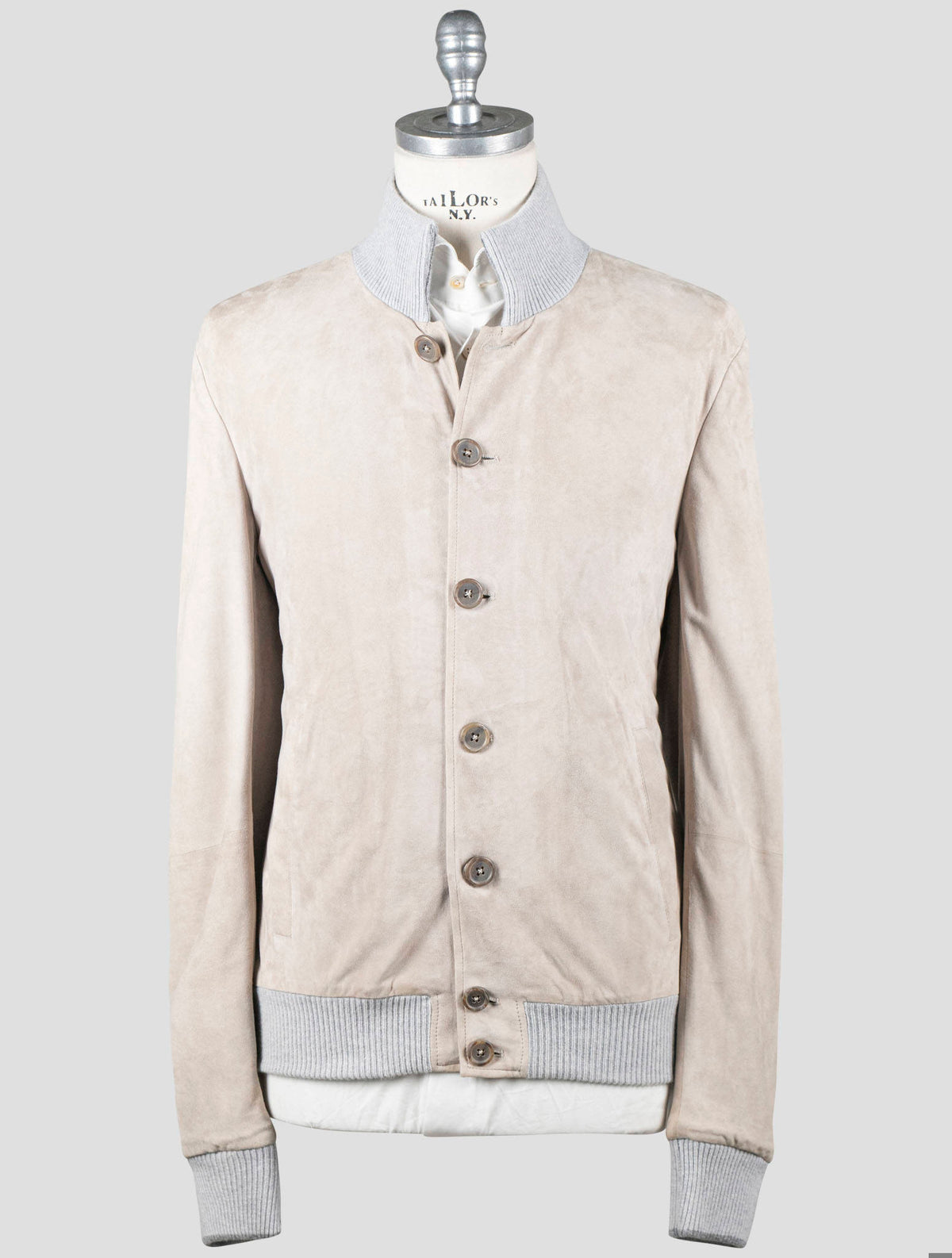 Fioroni Beige Vigin Wool Cashmere Leather Suede Coat