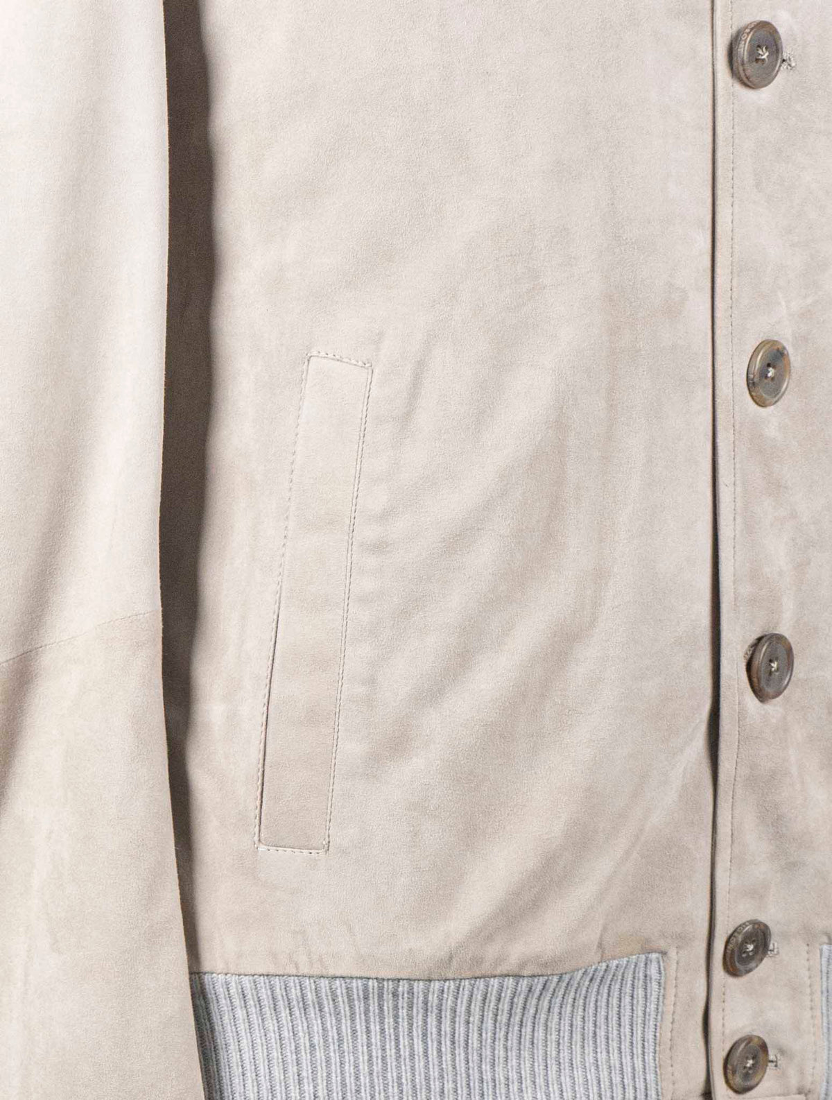 Fioroni Beige Vigin Wool Cashmere Leather Suede Coat
