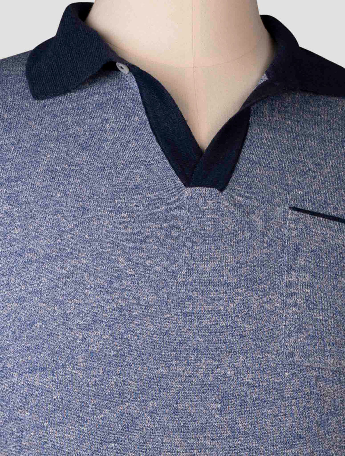 Fioroni Blue Linen Cotton Polo