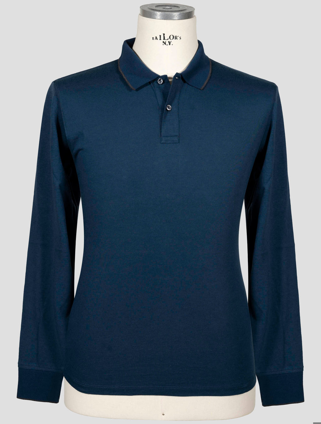 Fioroni Blue Cotton Cashmere Sweater Polo