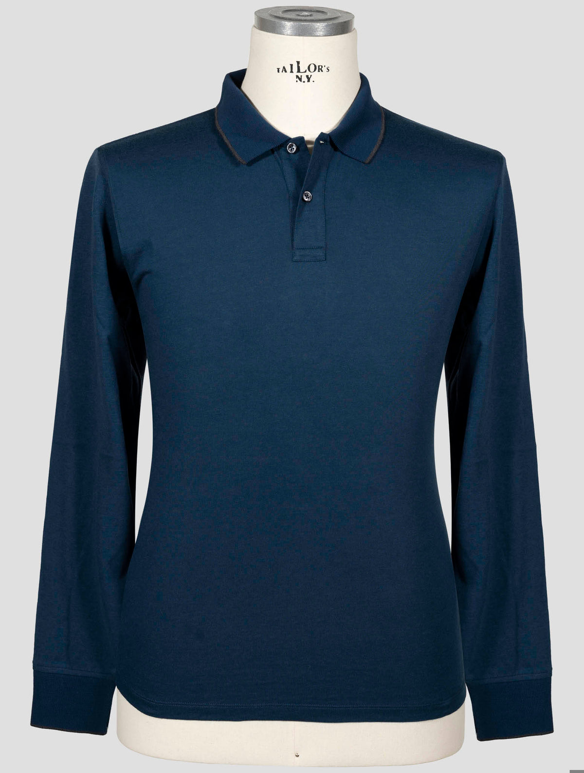 Fioroni Blue Cotton Cashmere Sweater Polo