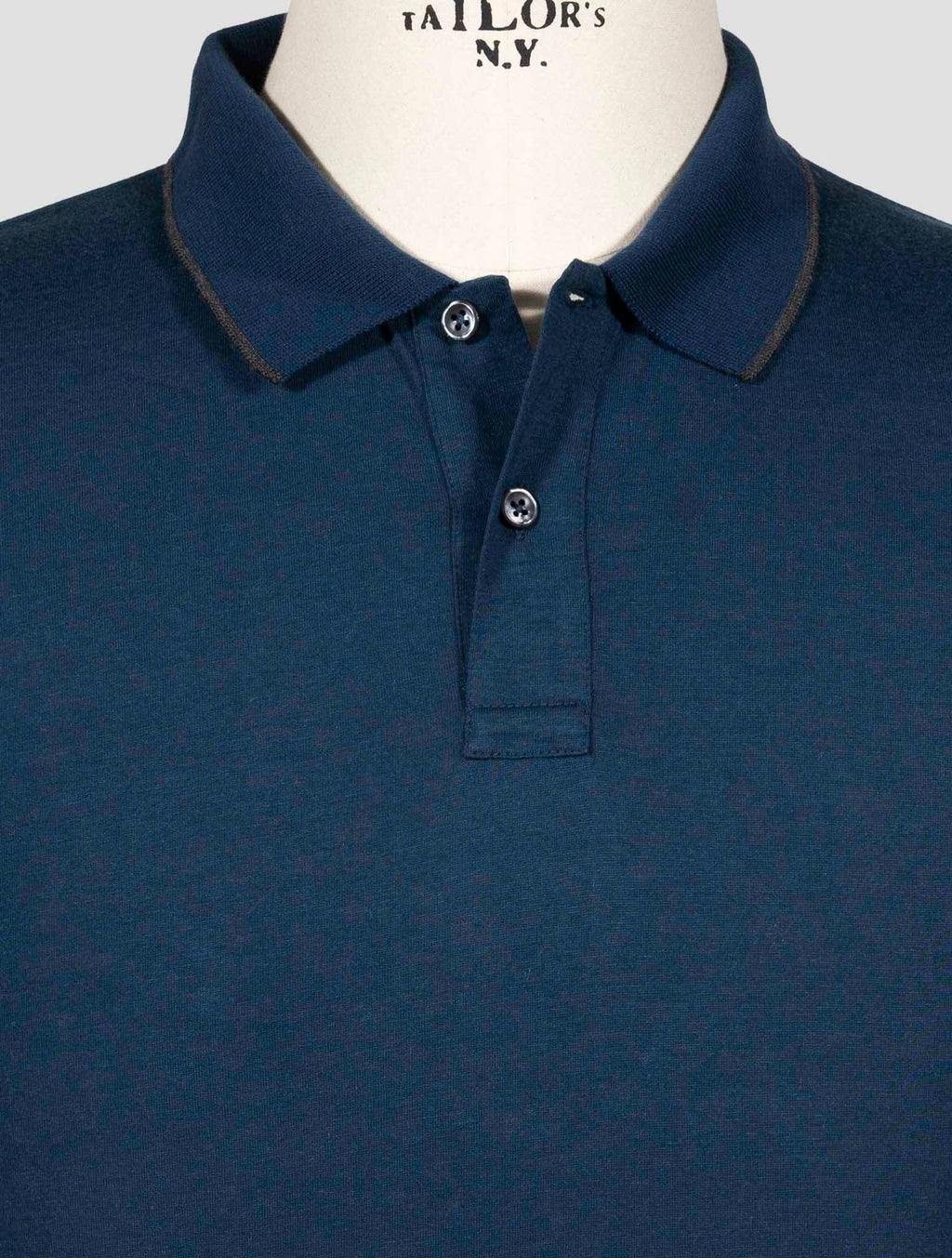 Fioroni Blue Cotton Cashmere Sweater Polo