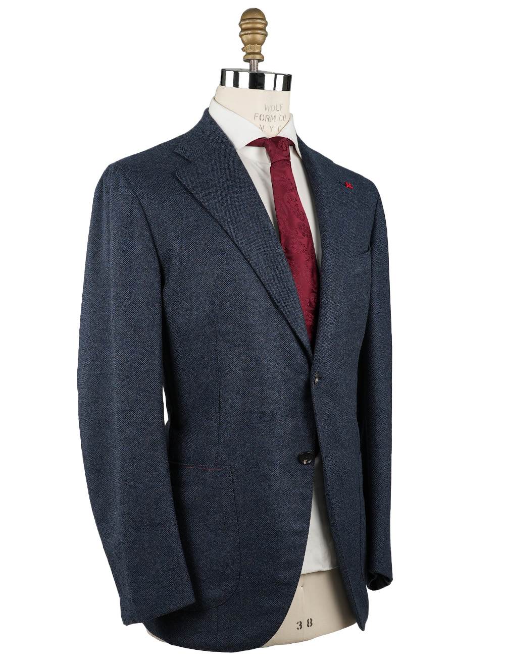 Isaia Isaia Blue Wool Cashmere Blazer Blue 001