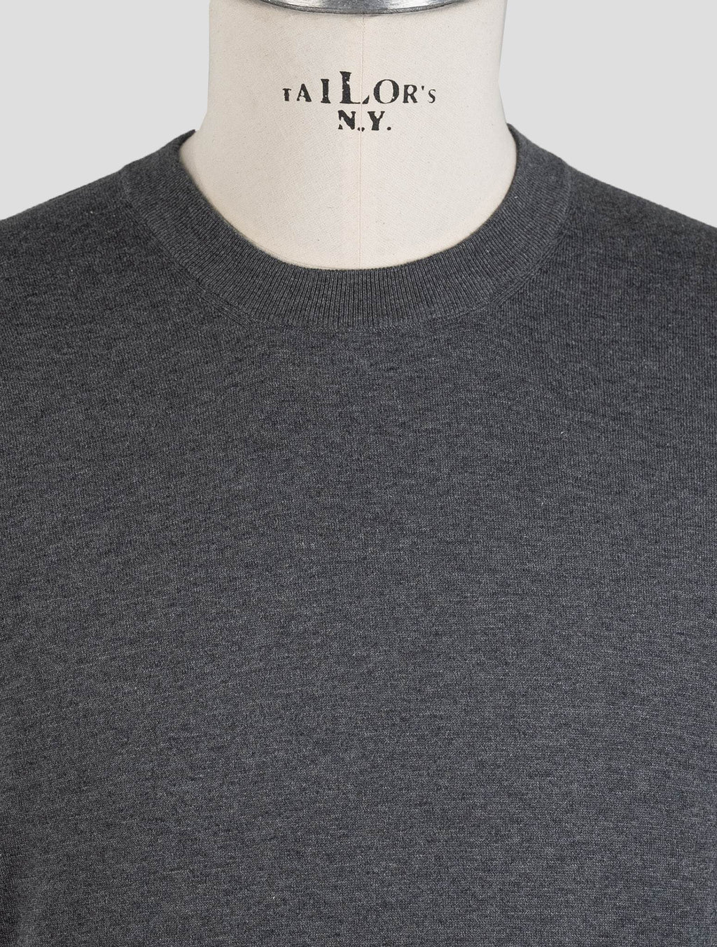 Brunello Cucinelli Gray Cotton Sweater Crewneck