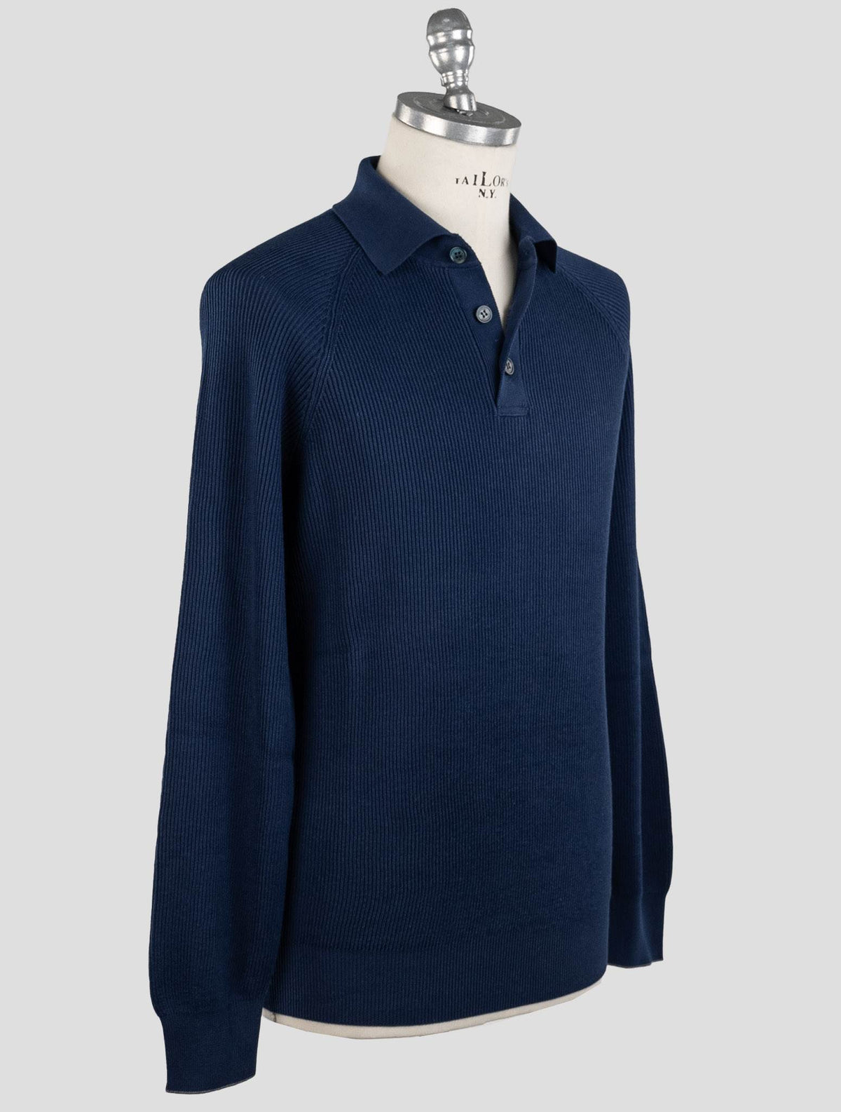 Brunello Cucinelli Brunello Cucinelli Blue Cotton Sweater Polo Blue 001