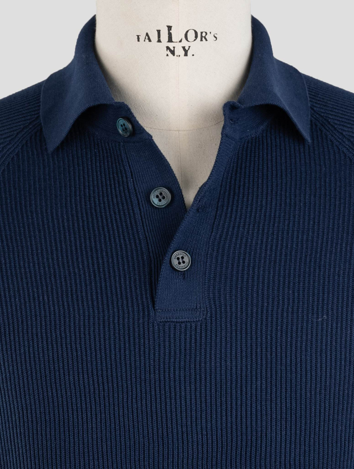 Brunello Cucinelli Blue Cotton Sweater Polo