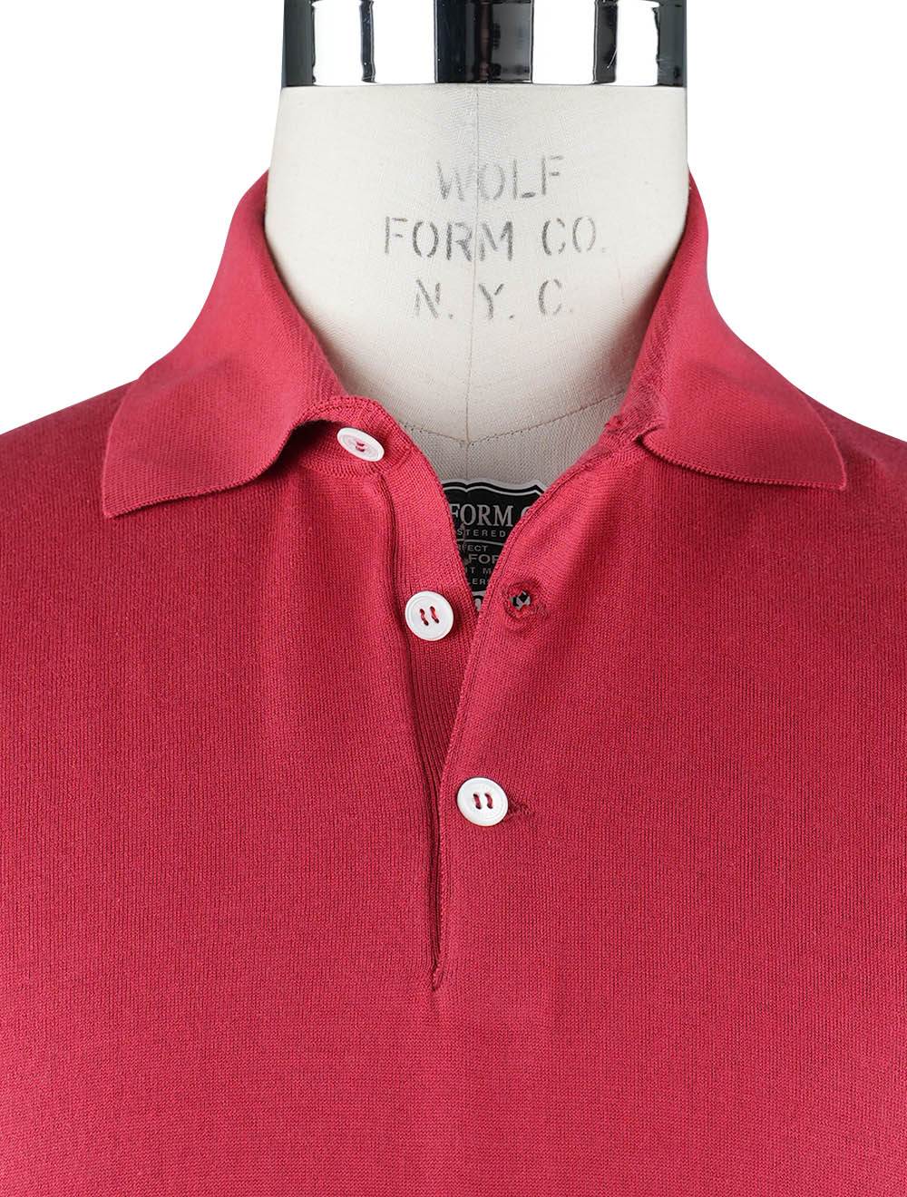 Brunello Cucinelli Red Cotton Polo