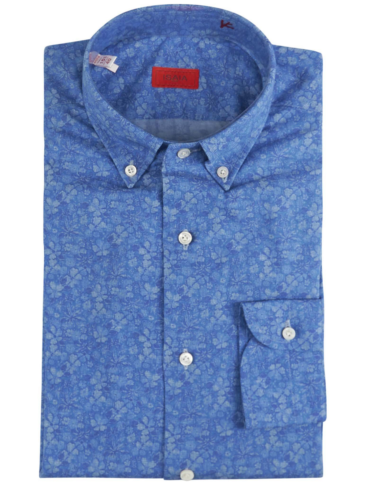 Isaia Isaia Blue Cotton Shirt Button Down Blue 000