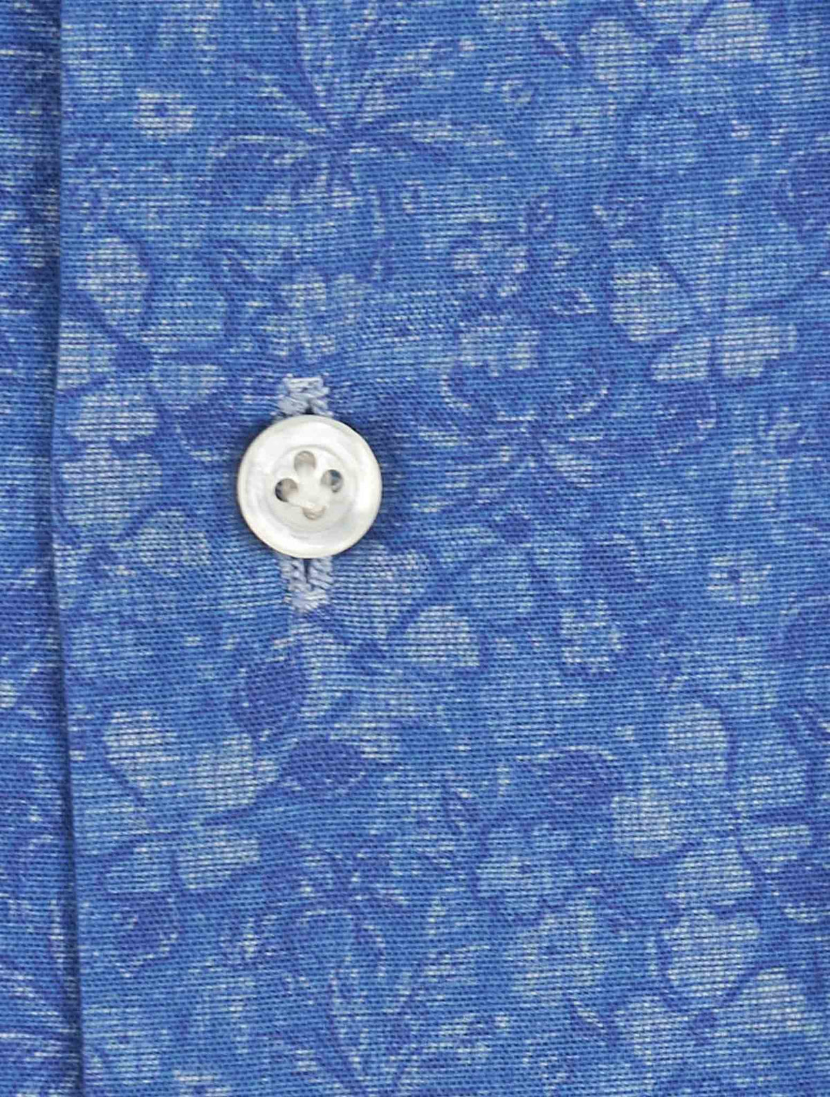Isaia Blue Cotton Shirt Button Down
