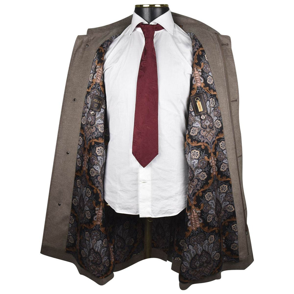 Zilli Beige Silk Wool Coat Mod. Timbus