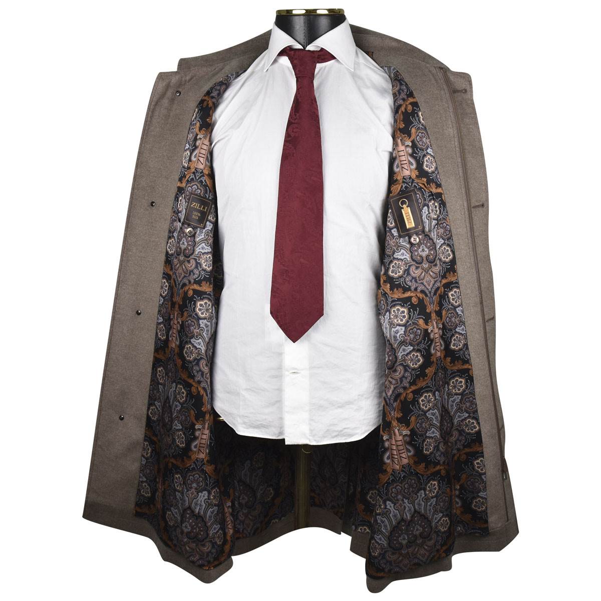 Zilli Beige Silk Wool Coat Mod. Timbus