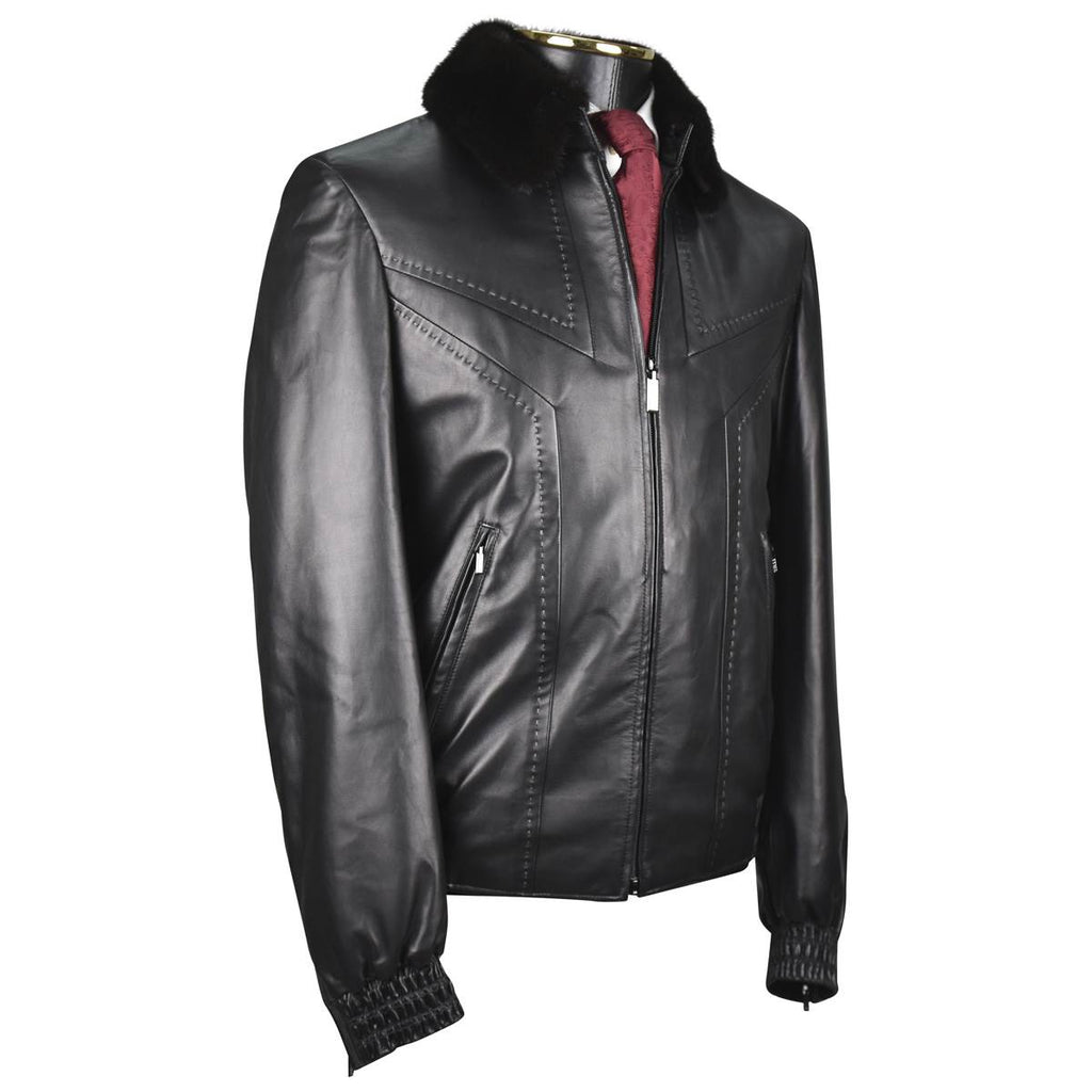 Zilli Zilli Brown Leather Coat Brown 001