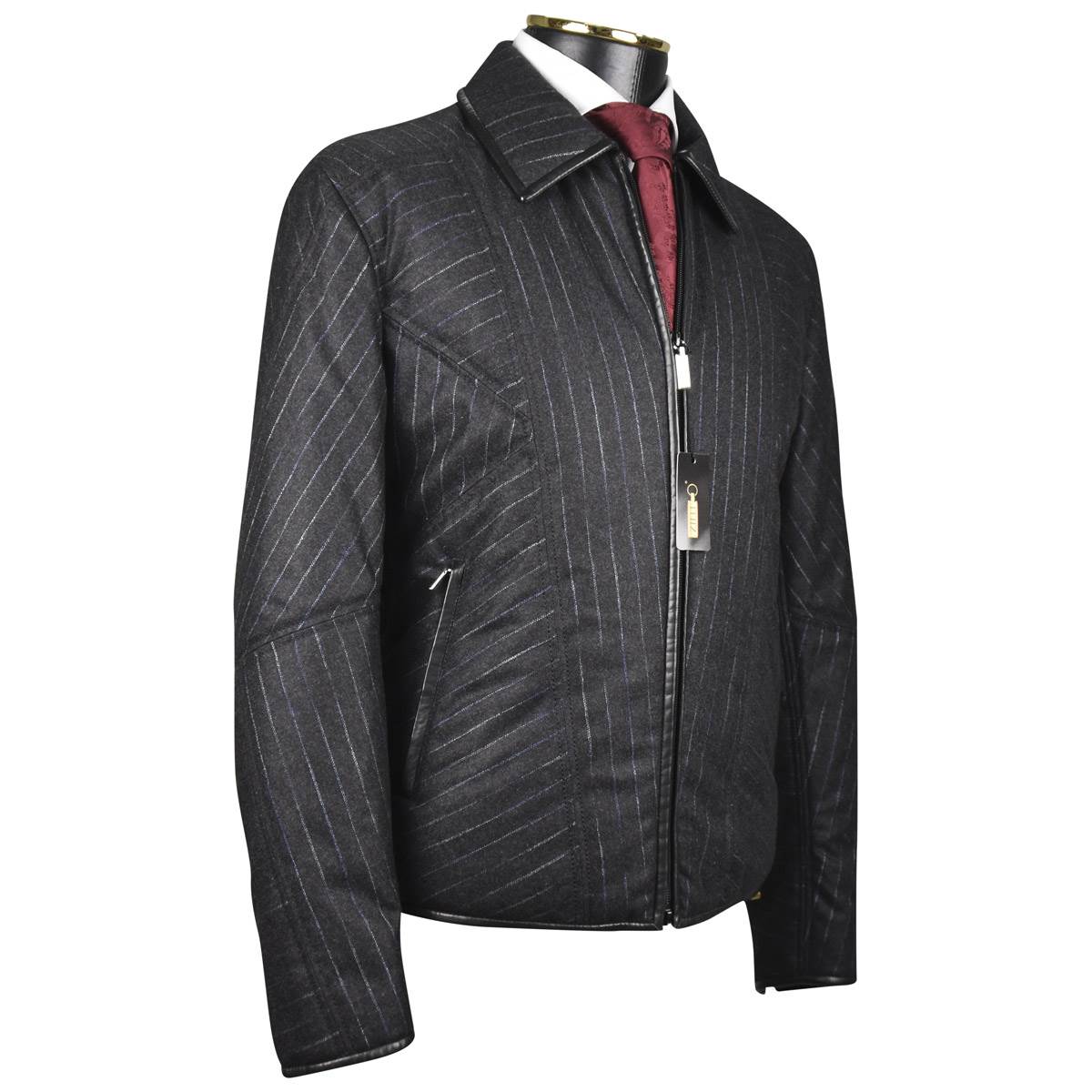 Zilli Zilli Gray Cashmere Leather Inserts Coat Gray 001
