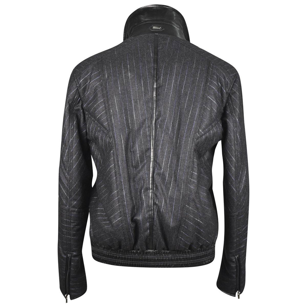 Zilli Gray Cashmere Leather Inserts Coat