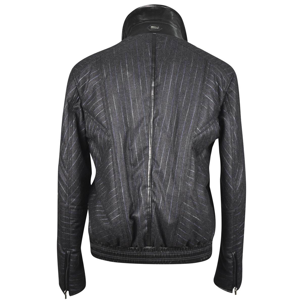 Zilli Gray Cashmere Leather Inserts Coat