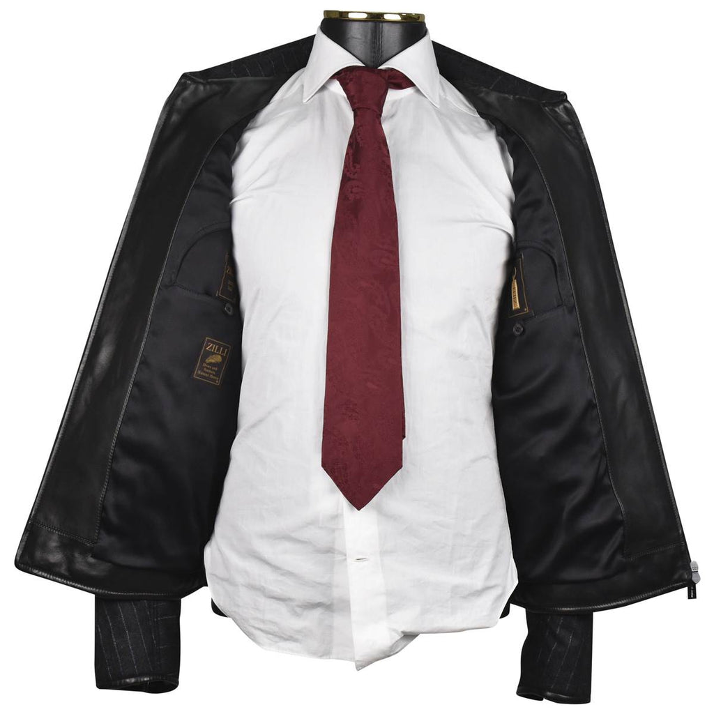 Zilli Gray Cashmere Leather Inserts Coat