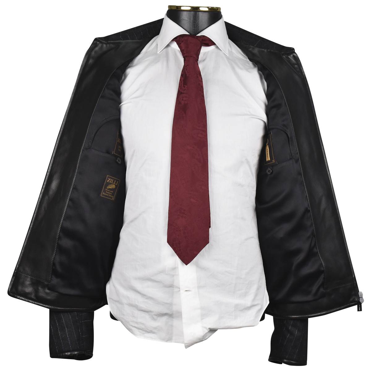 Zilli Gray Cashmere Leather Inserts Coat