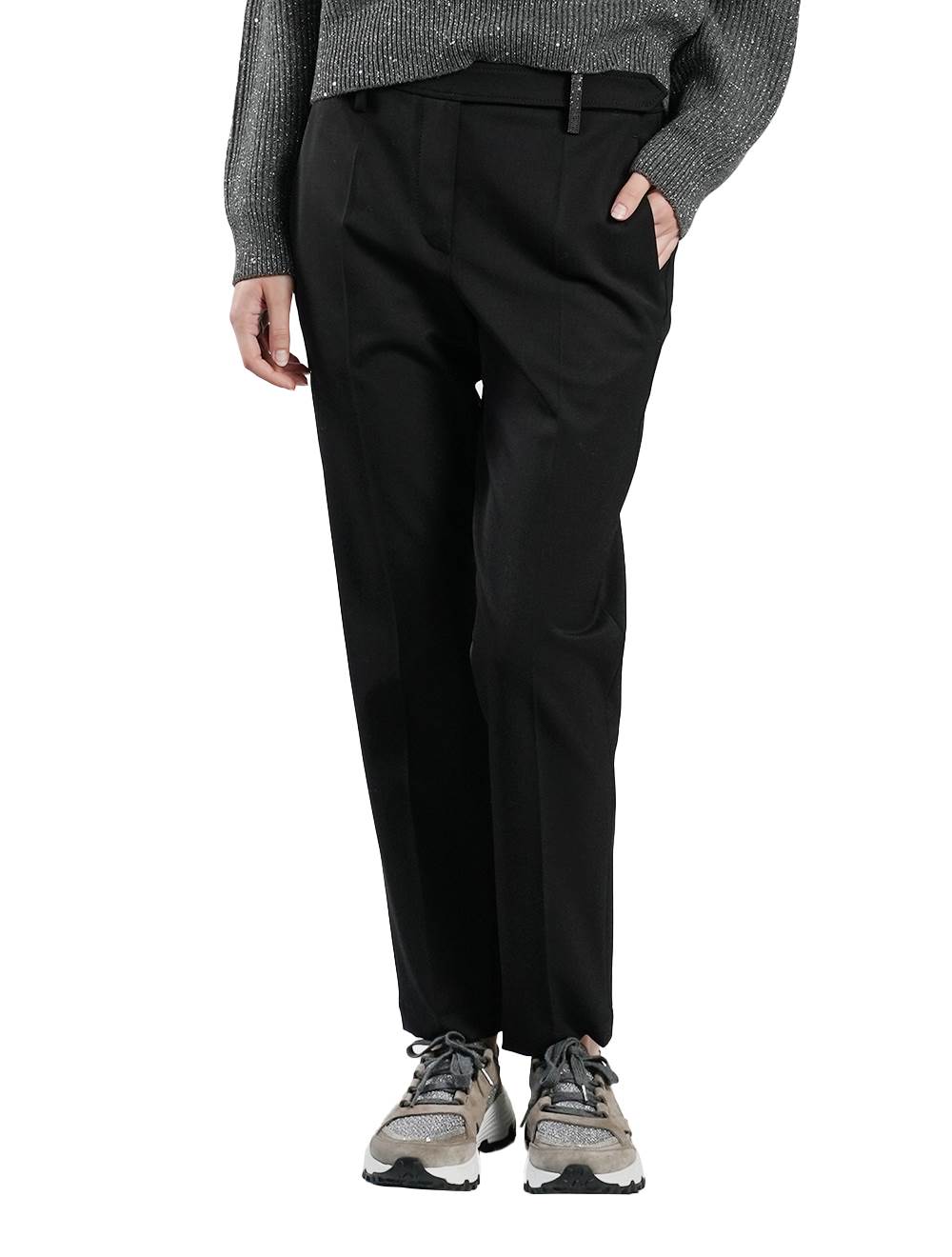 Brunello Cucinelli Brunello Cucinelli Black Wool Pa Ea Pants Black 000