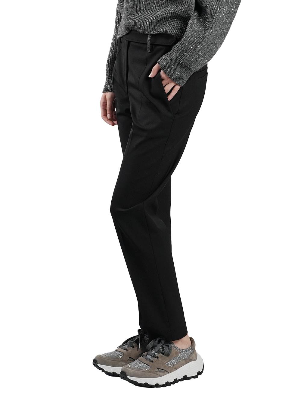 Brunello Cucinelli Brunello Cucinelli Black Wool Pa Ea Pants Black 001