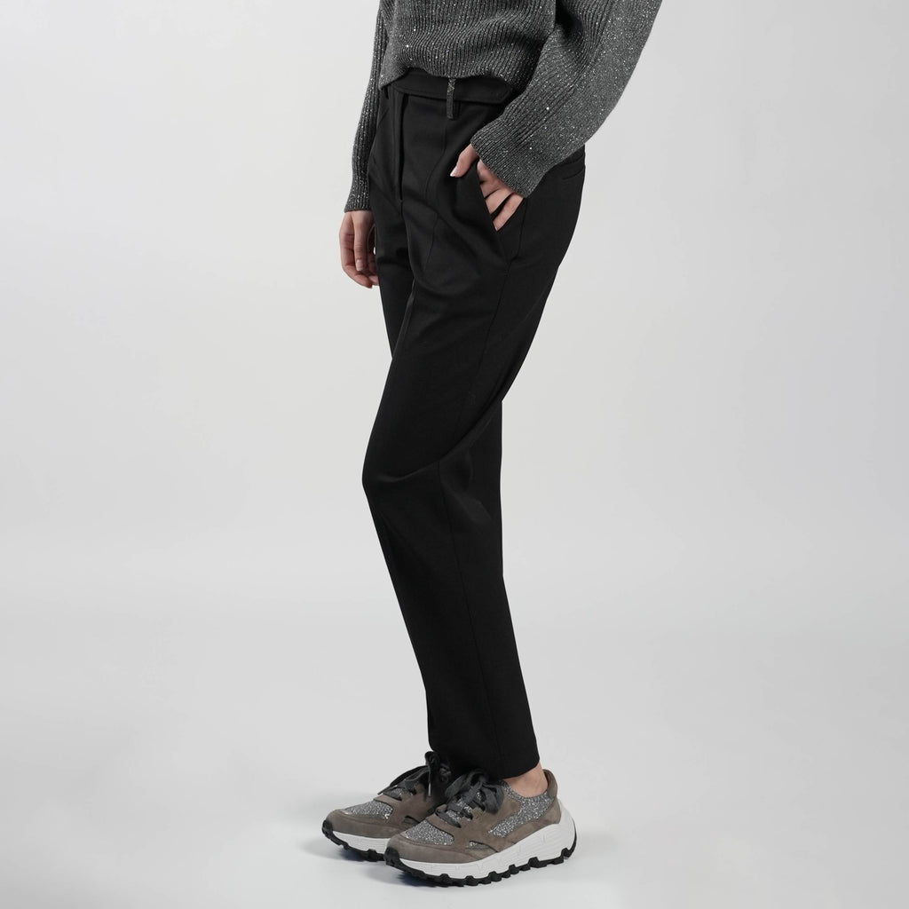 Brunello Cucinelli Brunello Cucinelli Black Wool Pa Ea Pants Black 001