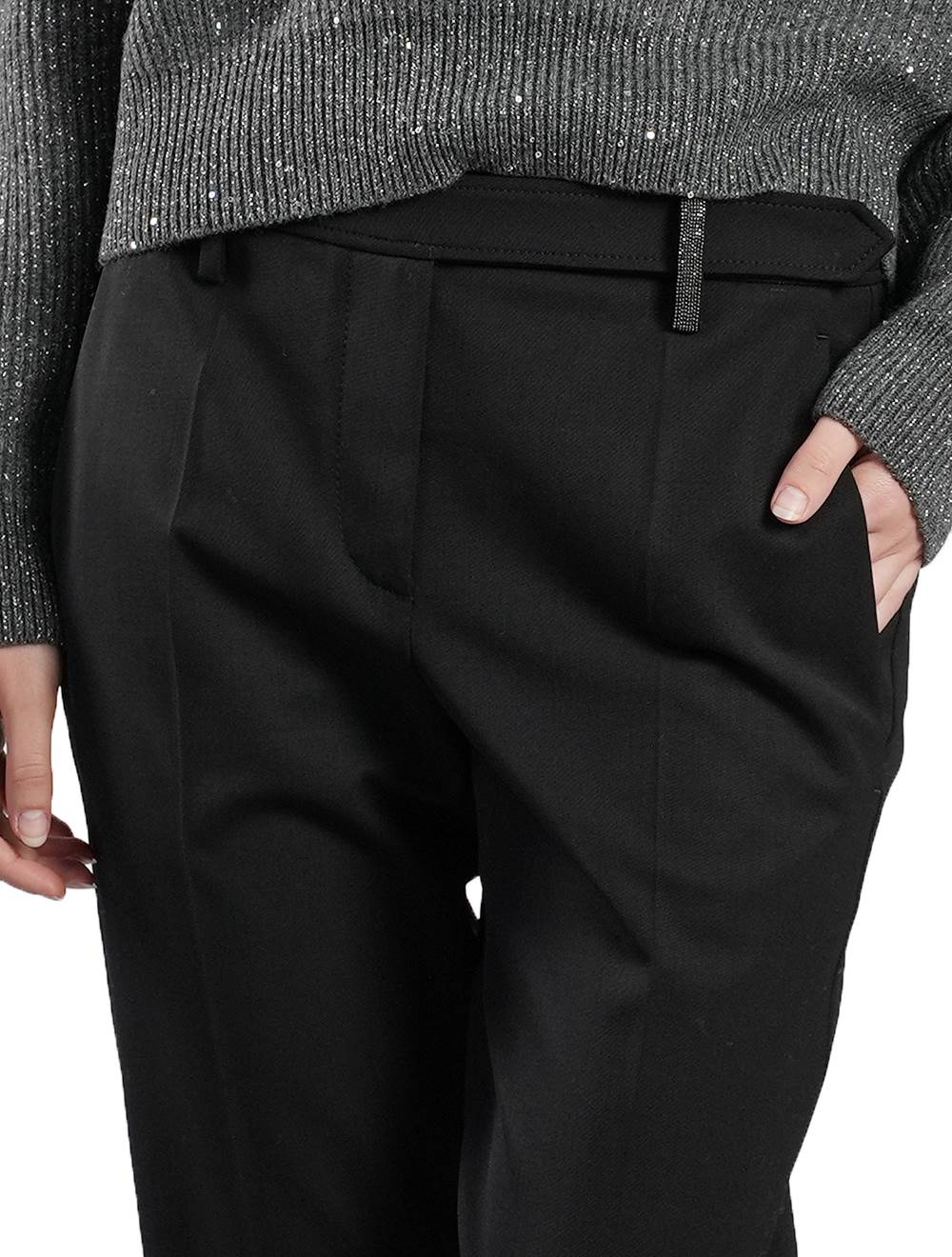 Brunello Cucinelli Black Wool Pa Ea Pants