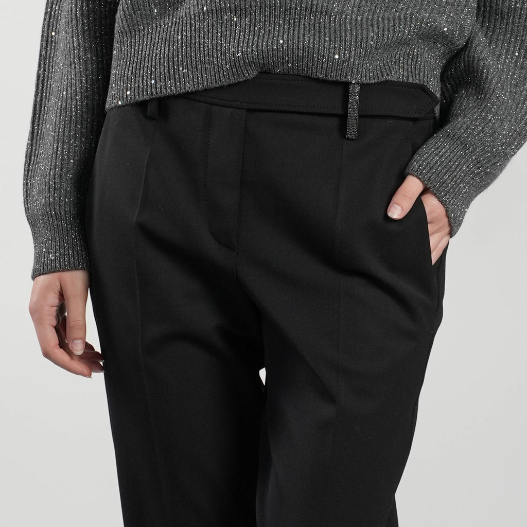 Brunello Cucinelli Black Wool Pa Ea Pants