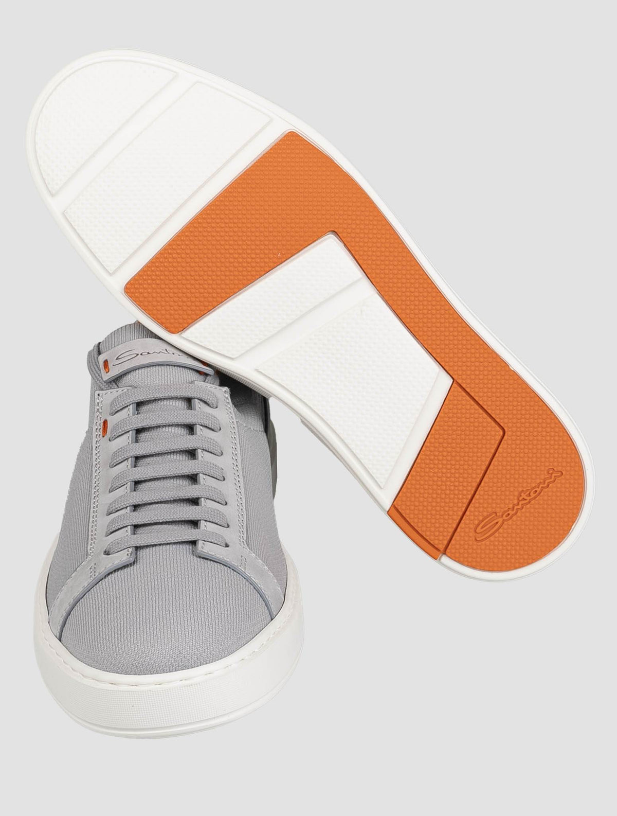 Santoni Gray Cotton Ea Slip On