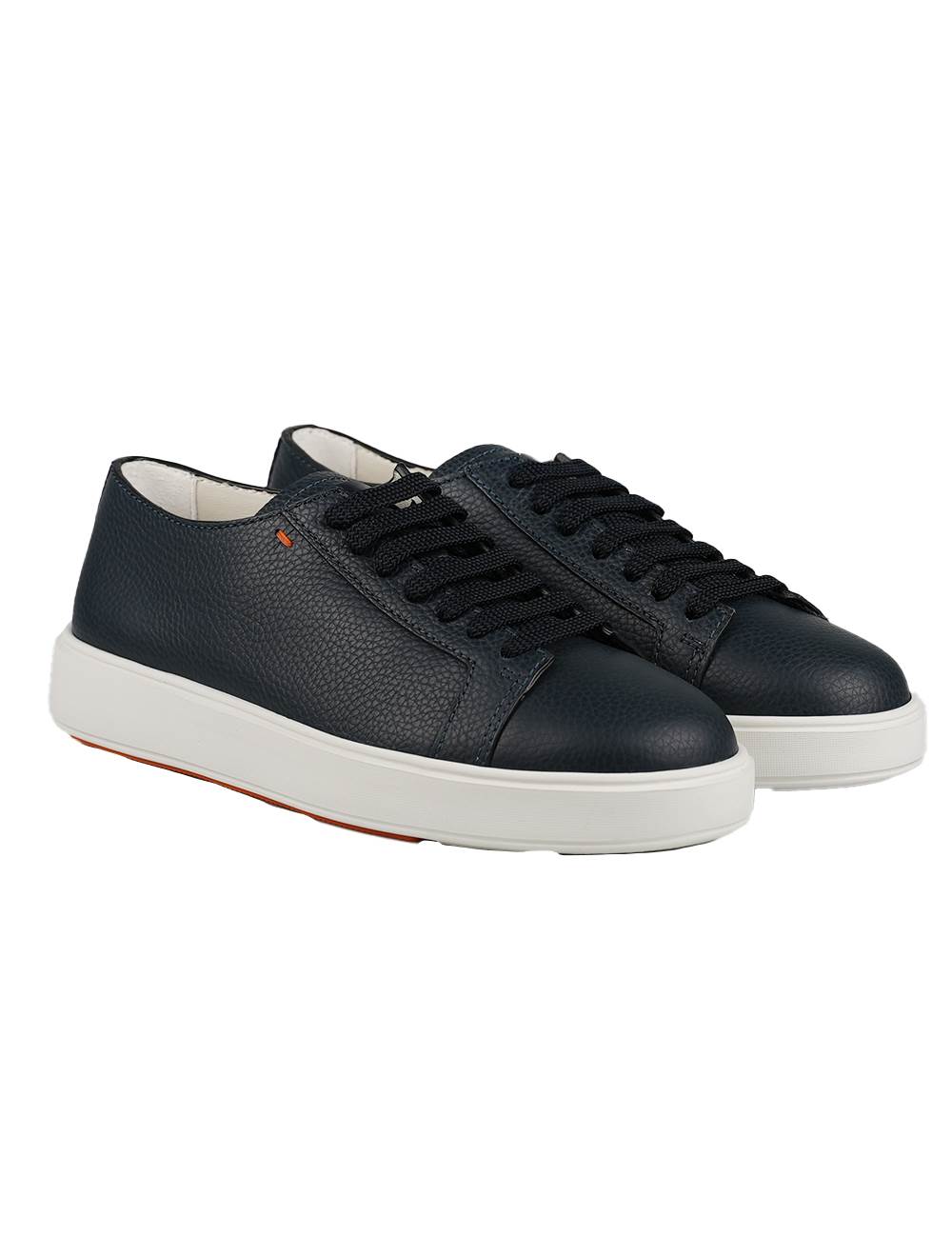 Santoni Santoni Blue Leather Sneakers Blue 000