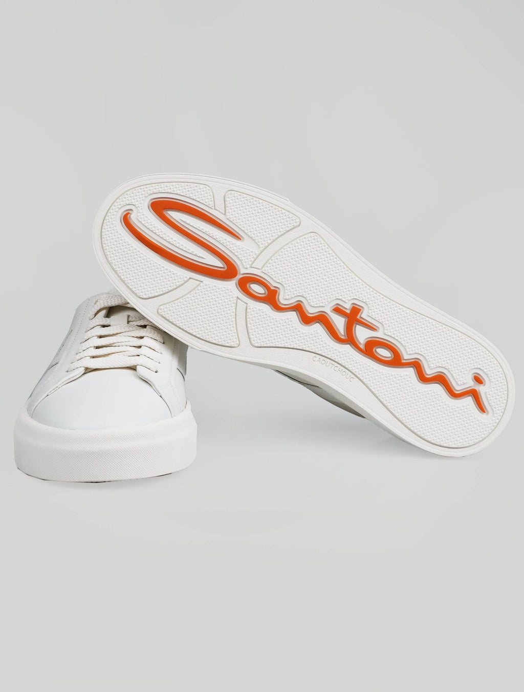 Santoni White Leather Sneakers