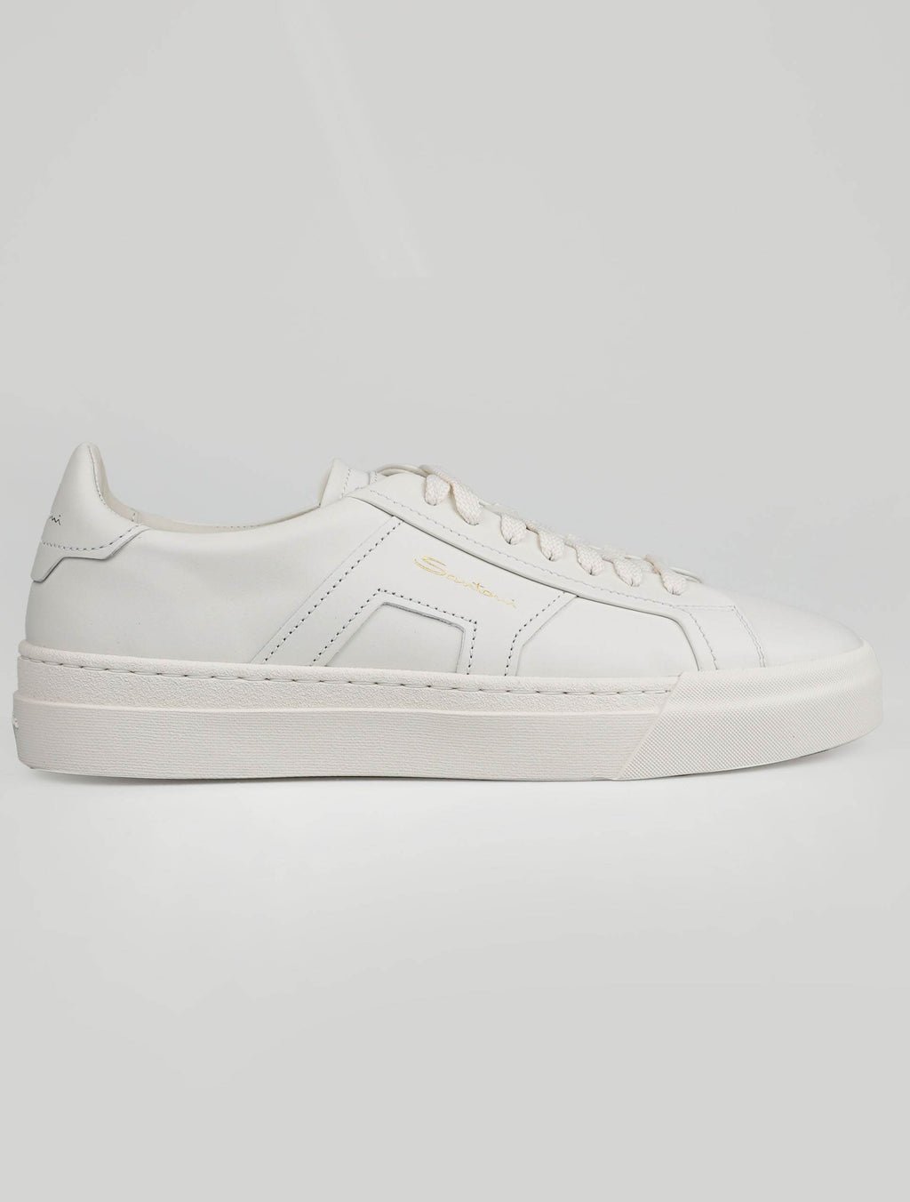 Santoni White Leather Sneakers