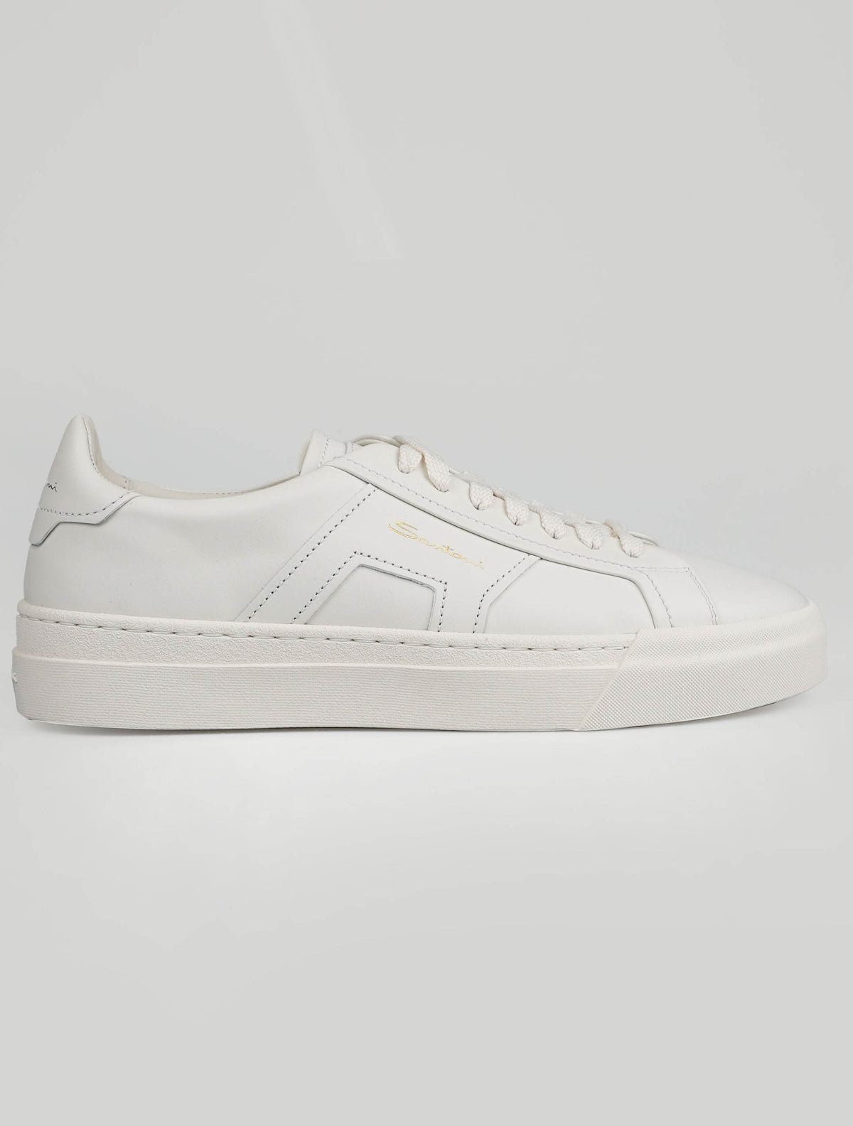 Santoni White Leather Sneakers