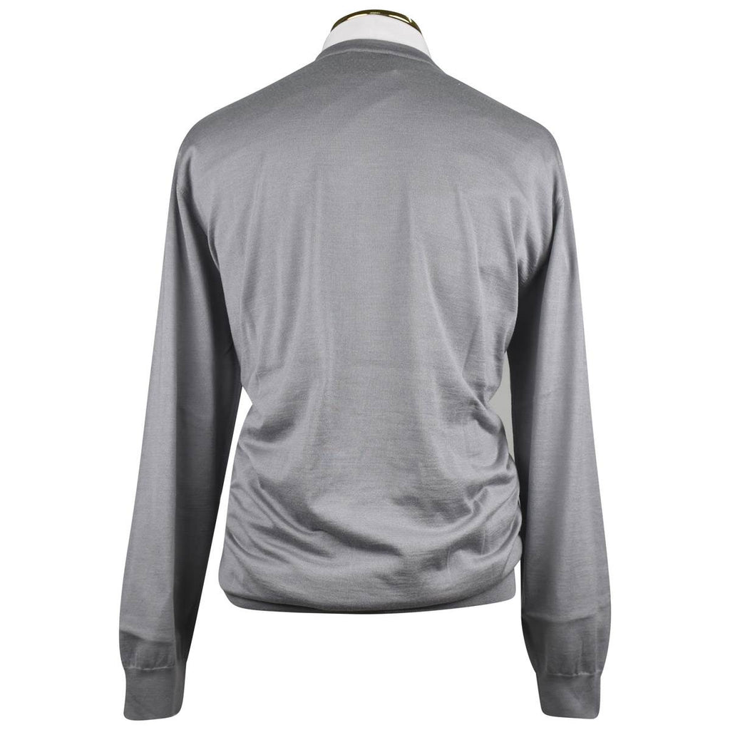 ZILLI Gray Cashmere Silk Sweater Crewneck