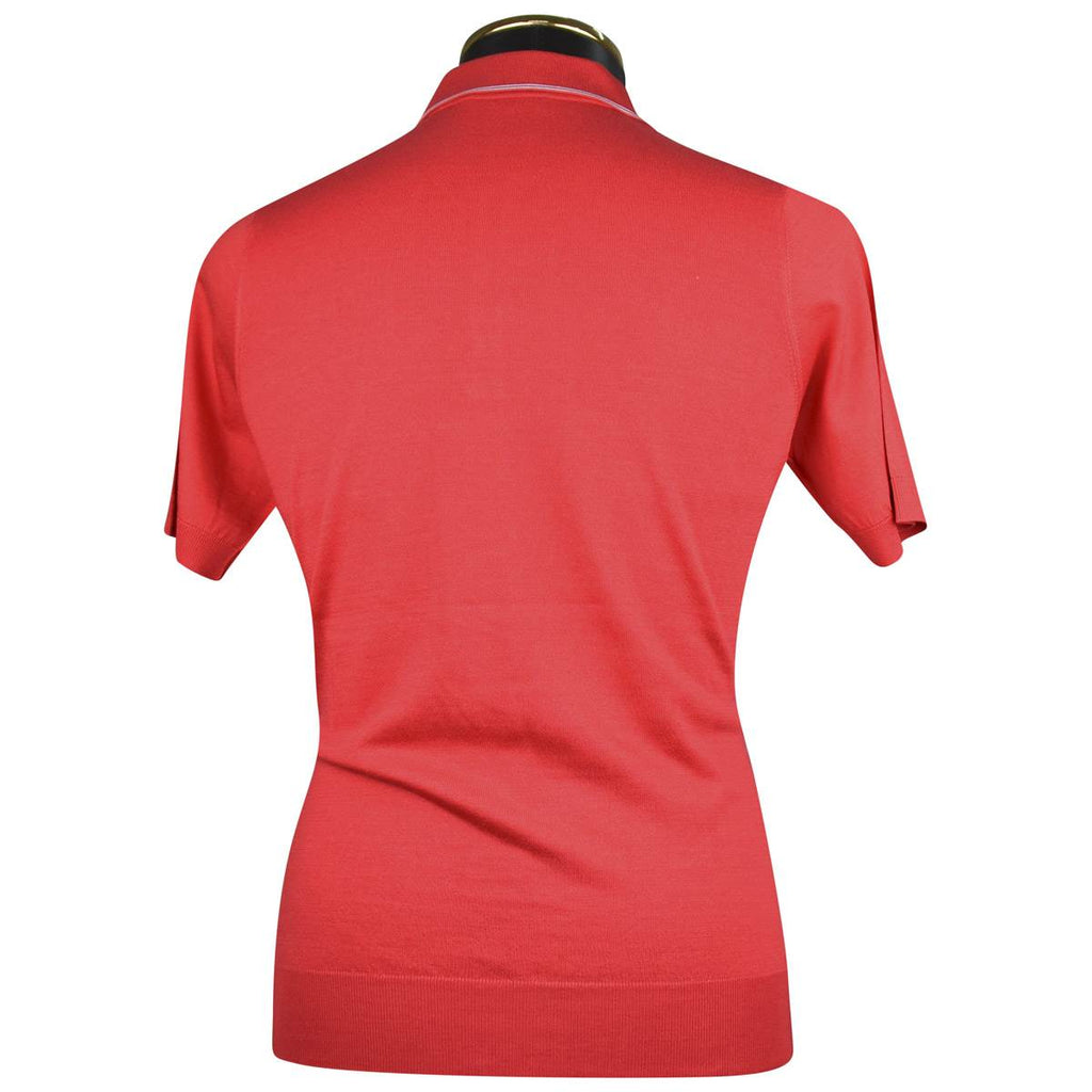 ZILLI Red Silk Cotton Polo Half Button