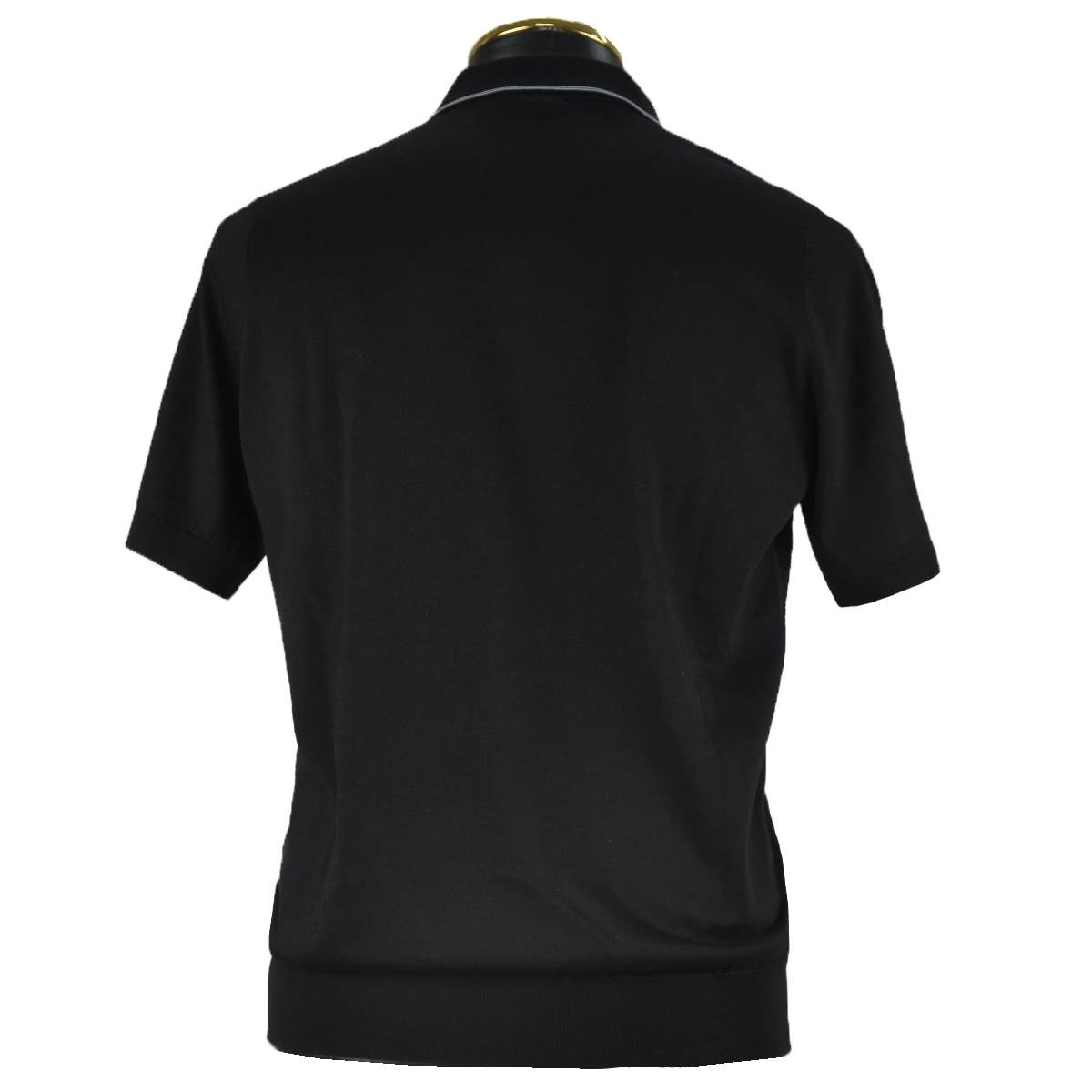 ZILLI Black Silk Cotton Polo Half Button