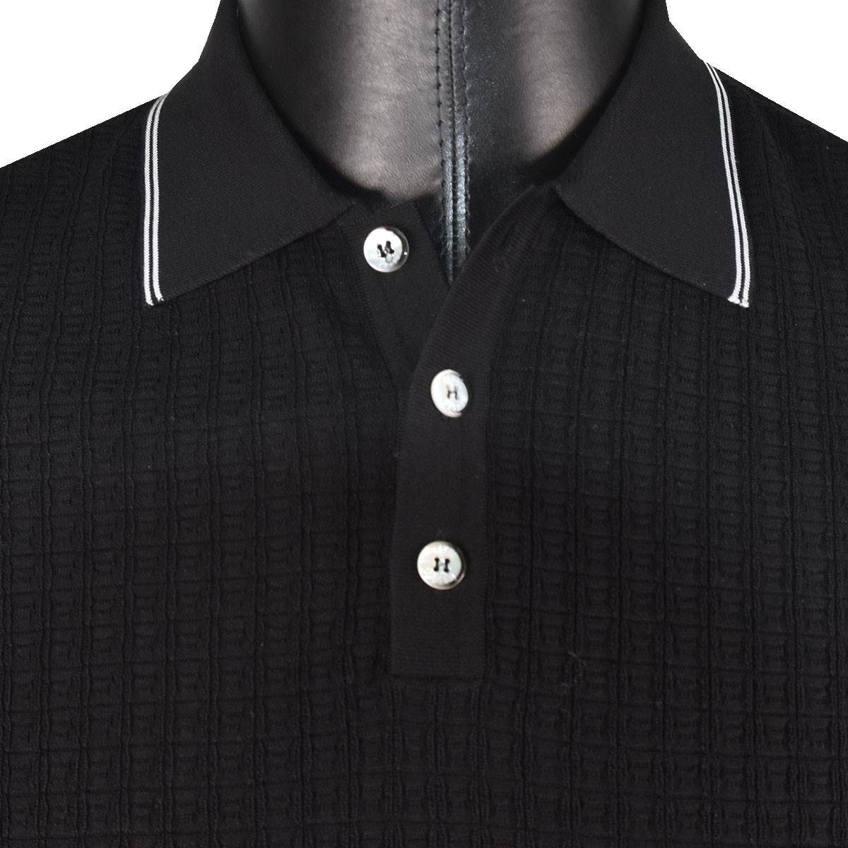 ZILLI Black Silk Cotton Polo Half Button