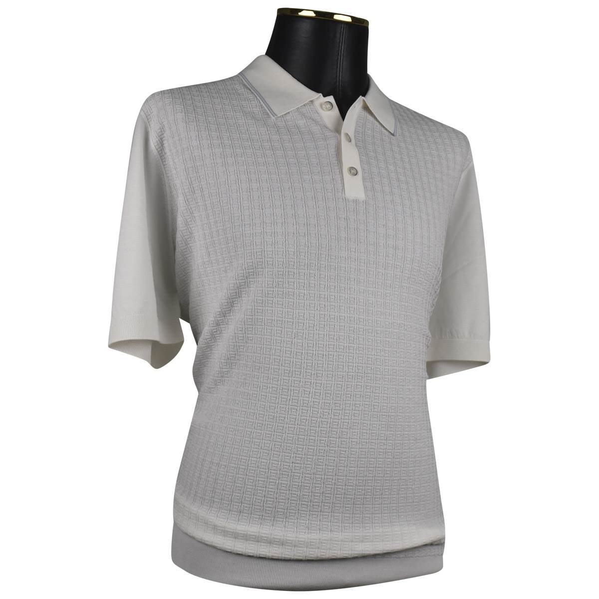 Zilli ZILLI White Silk Cotton Polo Half Button White 001