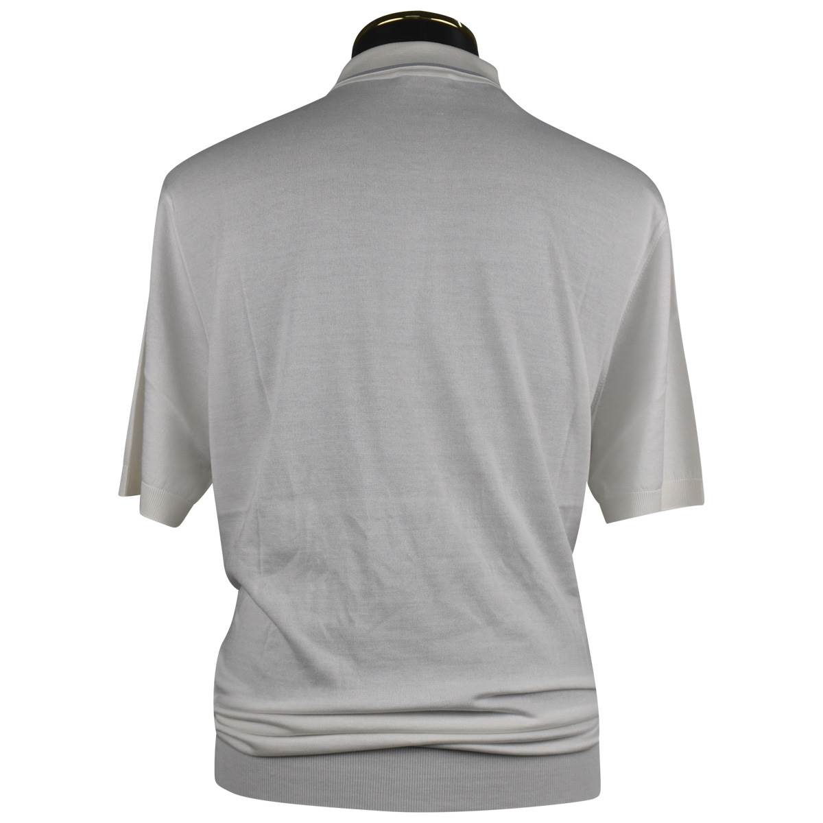 ZILLI White Silk Cotton Polo Half Button