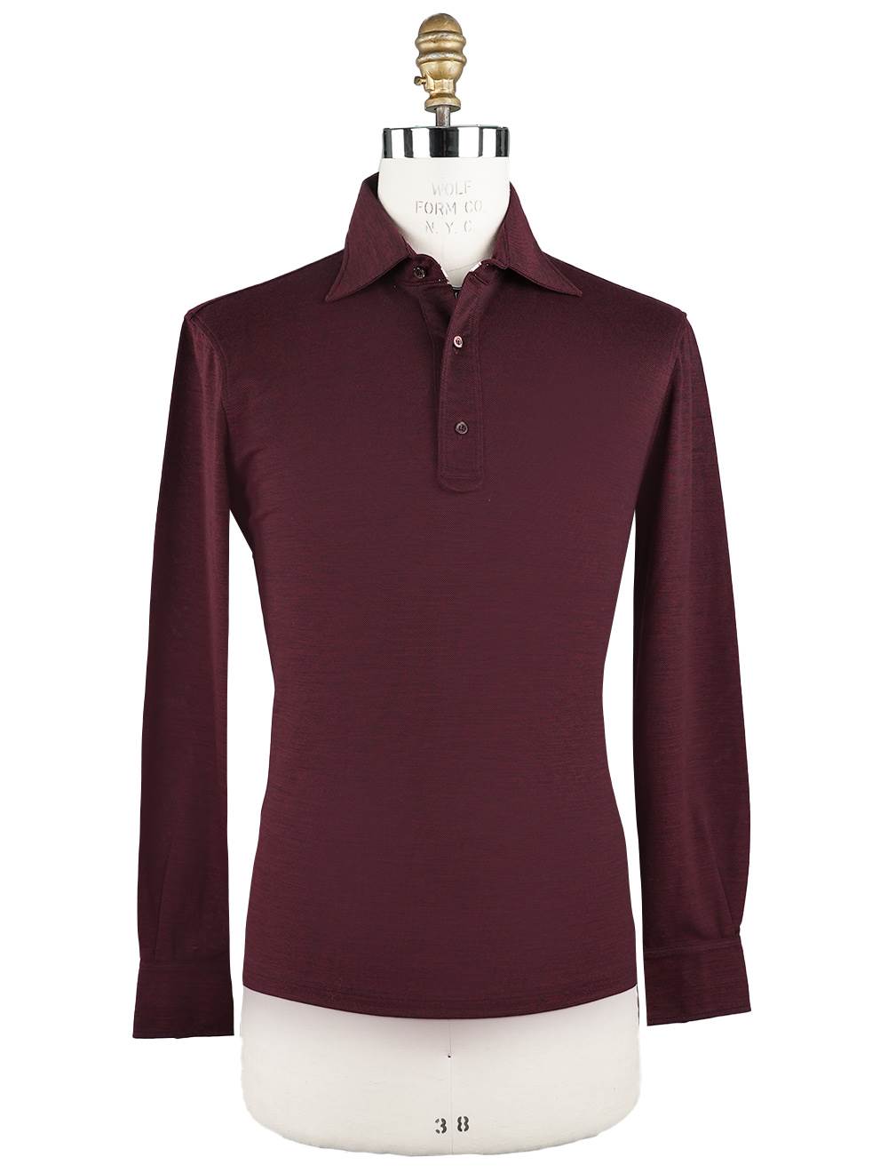 Isaia Burgundy Wool Sweater Polo