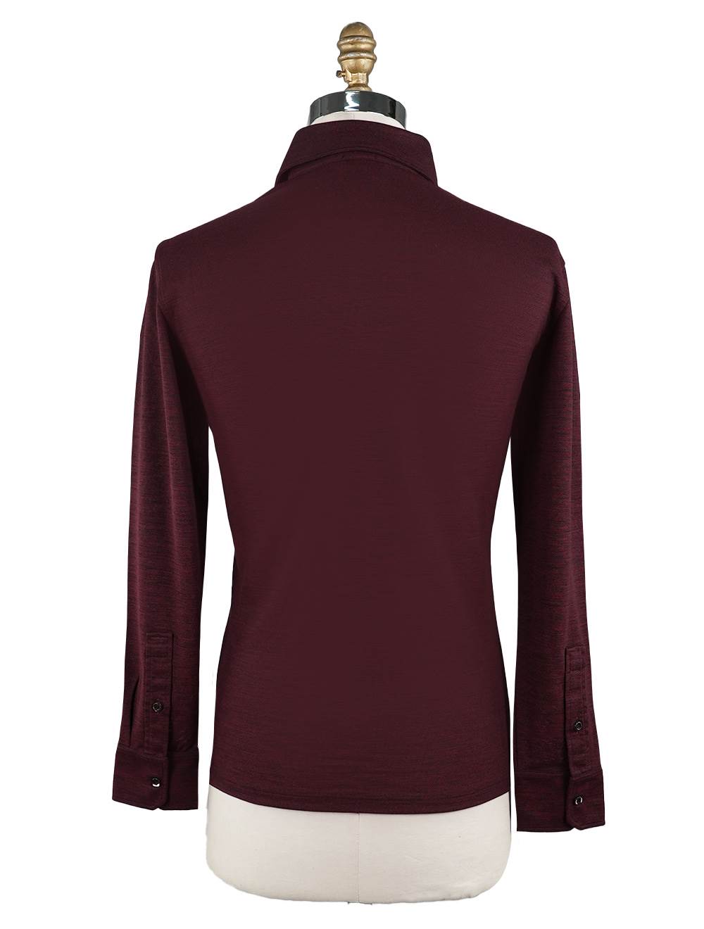 Isaia Burgundy Wool Sweater Polo