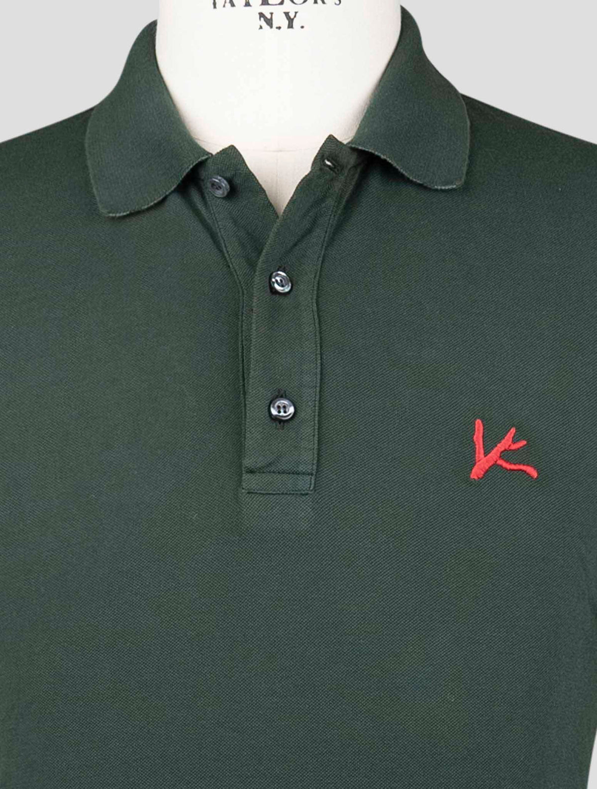 Isaia Dark Green Cotton Polo