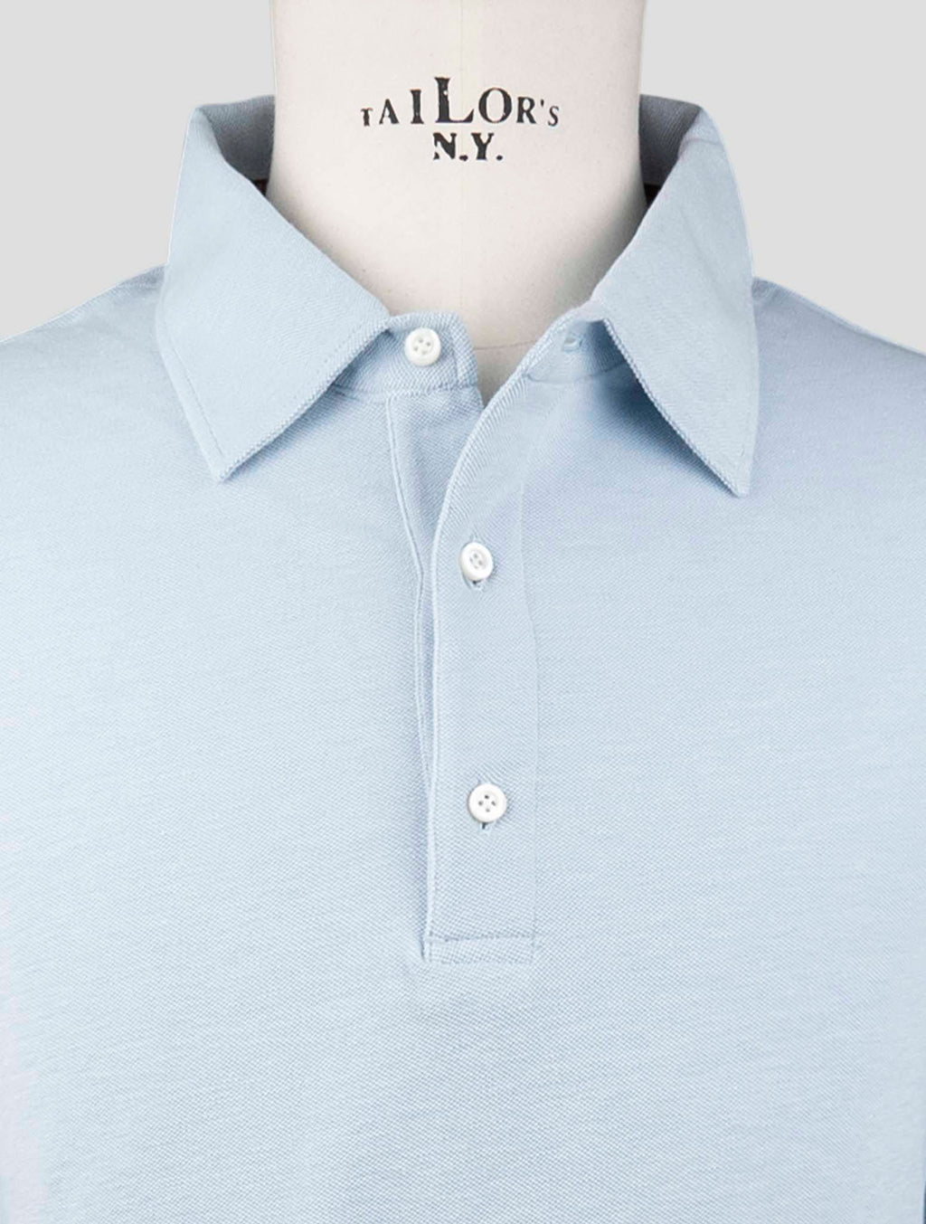 Isaia Light Blue Cotton Sweater Polo