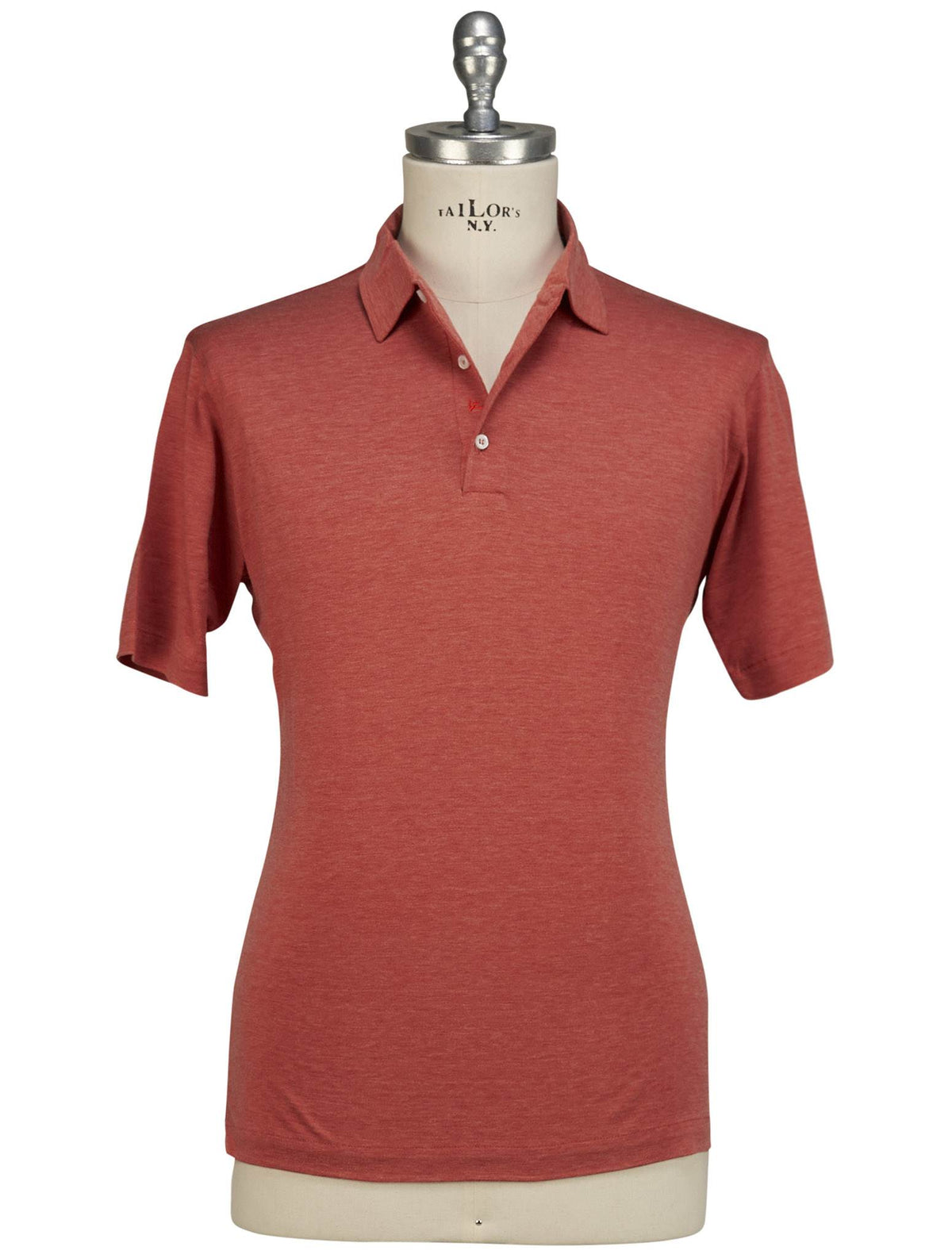 Isaia Red Silk Cotton Polo