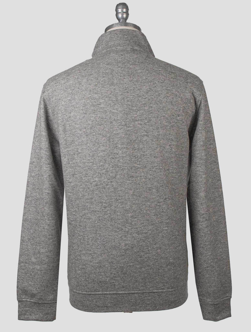 Isaia Gray Cashmere Pa Sweater Full Zip Hoodie