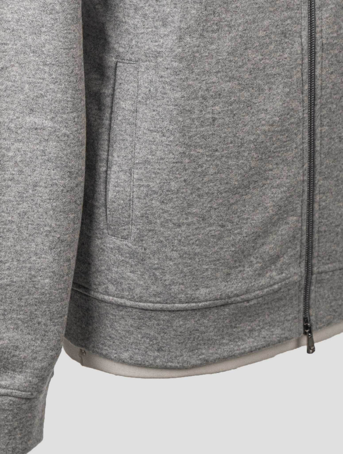 Isaia Gray Cashmere Pa Sweater Full Zip Hoodie